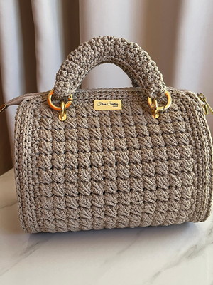 Bolsa baú de crochê