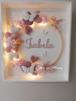 Quadro jardim corações