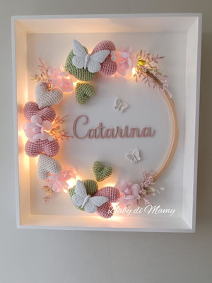 Quadro jardim corações