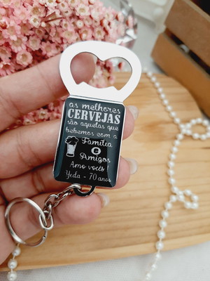 Kit com 50 chav.abridor de garrafa personalizado