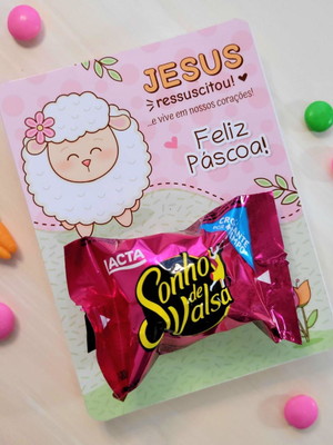 Card com bombom de páscoa