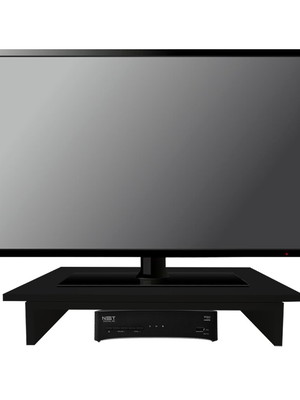 Suporte de mesa base giratório 360° com nicho para tv preto
