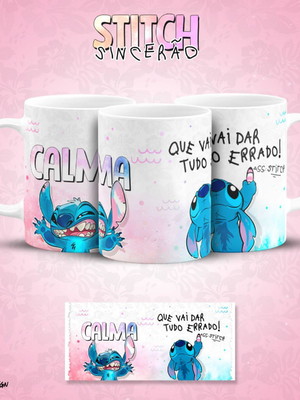 Caneca stitch calma que vai dar tudo errado