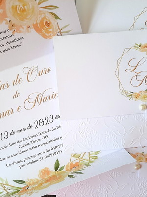 Convite bodas de ouro 60 convites