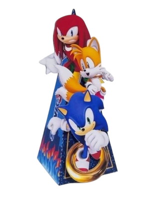 Caixa pirâmide do sonic para lembrancinhas
