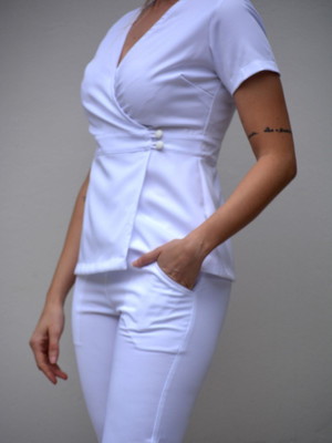 Conjunto de scrub p branco