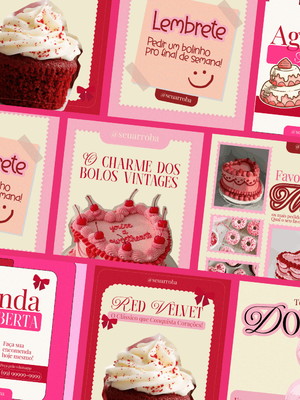 Pack canva confeitaria 10 artes editáveis