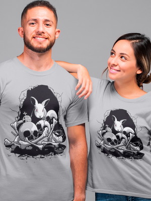 Camiseta monty python em busca cálice sagrado blusa coelho
