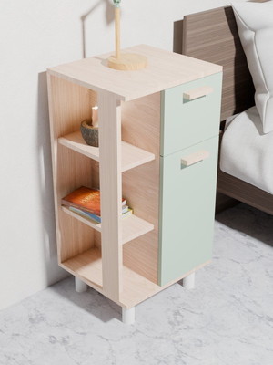 Mesa de cabeceira mdf criado-mudo amadeirado moderno