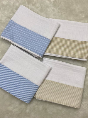 Kit fraldas de ombro com barrado 2 peças 67x67cm