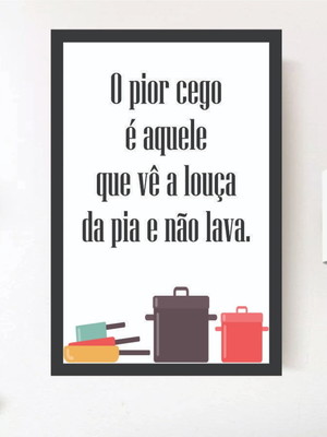 Quadro decorativo cozinha frases decoração moldura e vidro