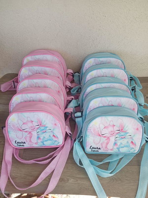Kit 25 bolsinhas meia lua personalizadas com alça regulável