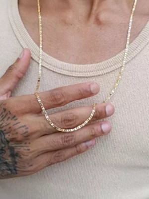 Corrente piastrine banhada a ouro 18k