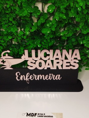 Placa de mesa profissão enfermagem