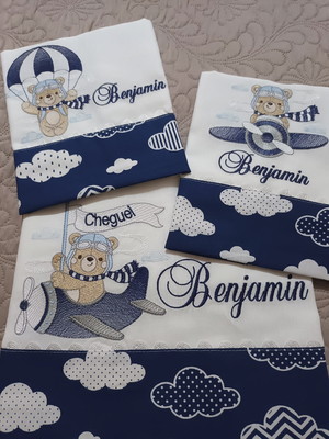 Kit fraldas personalizadas urso aviador