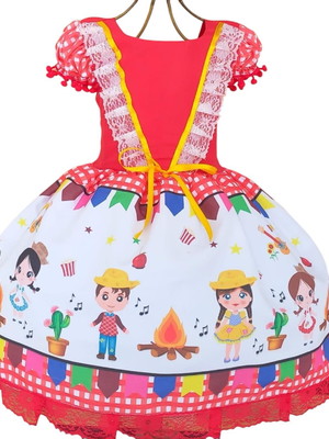 Vestido de festa junina vermelho