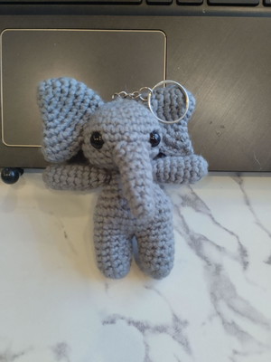 Chaveiro elefantinho amigurumi de lã chaveiro elefante