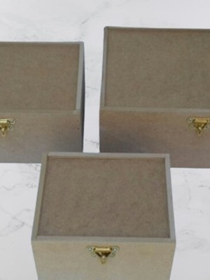 Combo com três caixas com tampa para mosaico/fecho/dobradiça