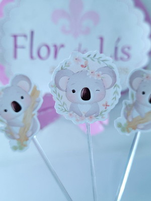 Toppers de docinho coala festa personalizads