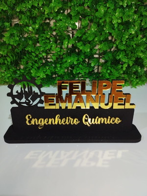 Placa de mesa profissão engenharia quimica