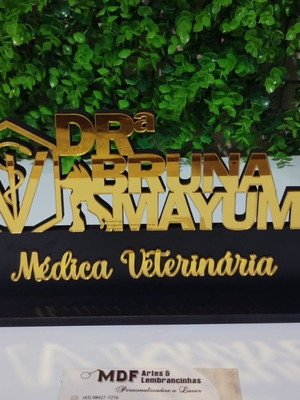 Placa de mesa profissão medicina veterinária