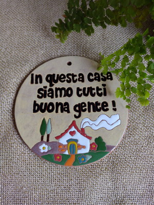 Placa decorativa em italiano - 20 cm