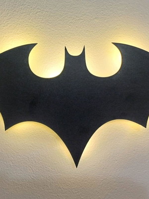 Placa decorativa batman mdf com iluminação led