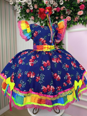 Vestido junino quadrilha luxo festa menina 4 ao 12