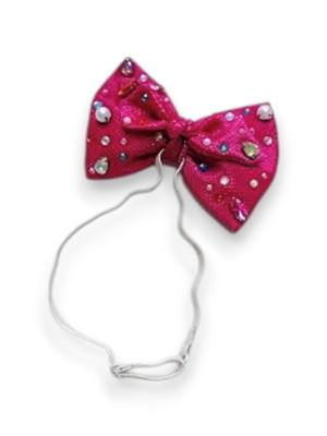 Laço tiara para pet pink brilhante