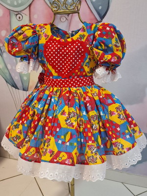 Vestido junino até o tamanho 6 anos