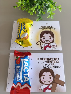 Card com chocolate - páscoa cristã