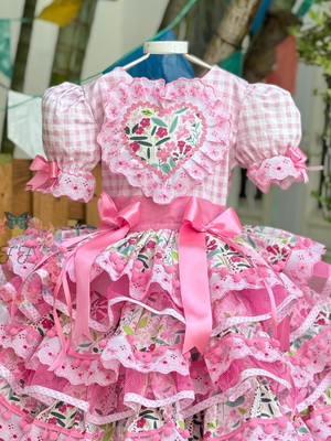 Vestido junino luxo maria rita tamanho 6