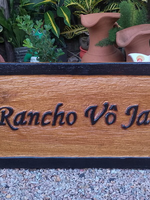 Placa personalizada entalhada madeira sítio chácara rancho