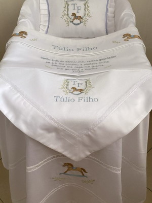 Kit leito maternidade algodão egípcio 400 fios - 5 peças
