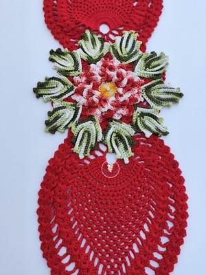 Trilho (caminho) de mesa de crochê abacaxi