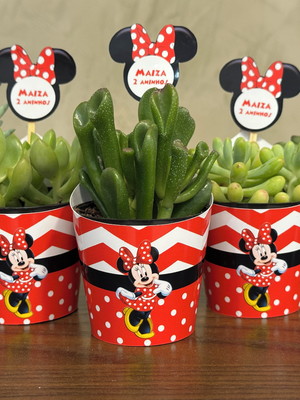 Lembrancinha minnie - suculentas