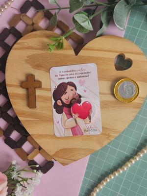 Card com moedinha de chocolate ao leite- páscoa
