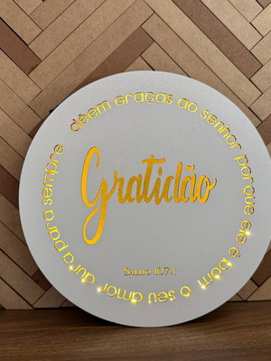 Quadro com led - gratidão