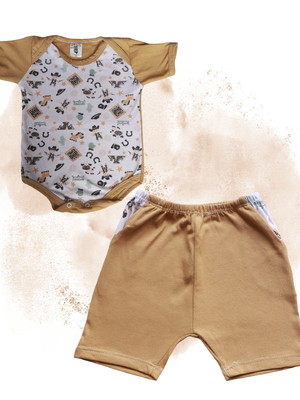 Body e shorts conjunto para bebe menino e menina enxoval