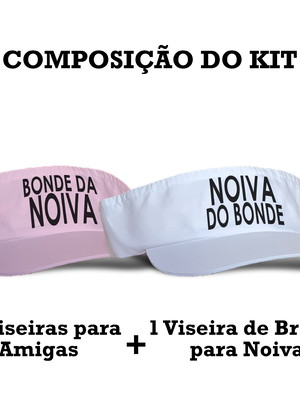 Kit viseiras despedida de solteira bonde da noiva
