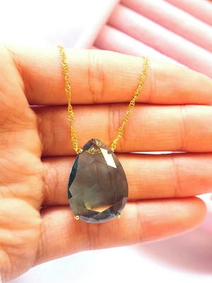 Colar banhado a ouro pingente gota