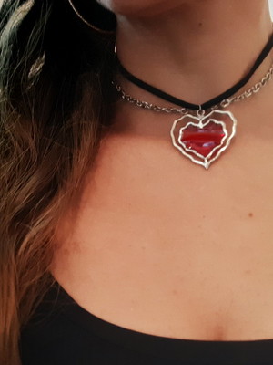 Colar com pingente de coração