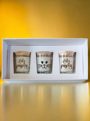 Kit 3 velas aromáticas brinde e lembrancinha 70g páscoa