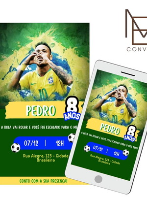 Convite digital futebol brasil neymar