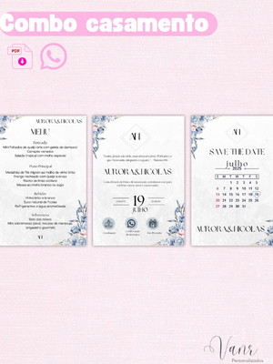 Combo convite + menu + save the date