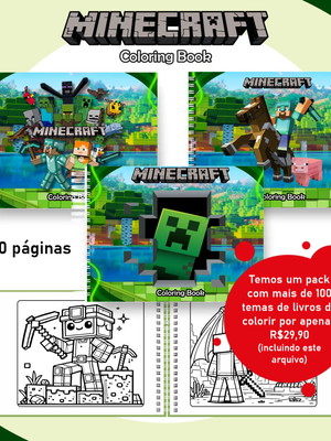 Arquivo digital livro de colorir minecraft