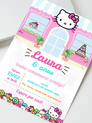 Convite digital aniversário hello kitty