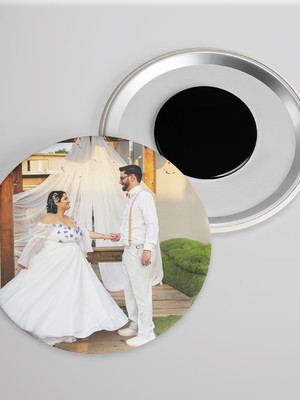 Botton imã casamento personalizado