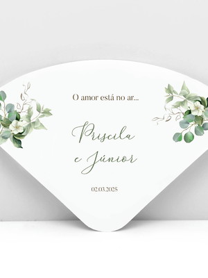 Ventarola leque, casamento abanador folhas