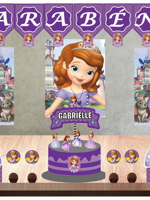 Kit festa princesa sofia disney só um bolinho